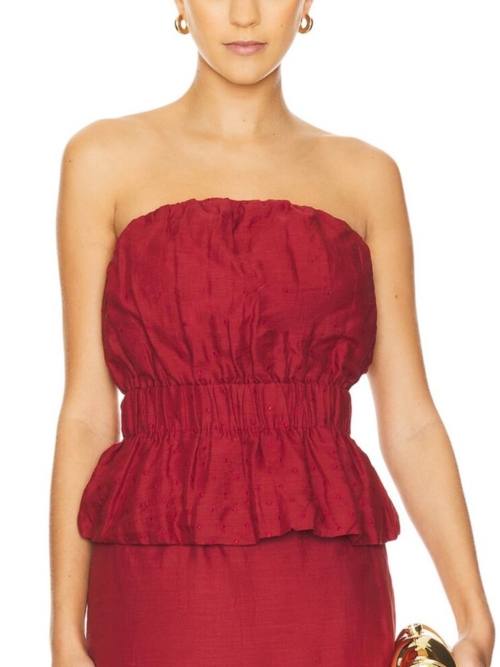Posse Aurelia Strapless Top in Merlot